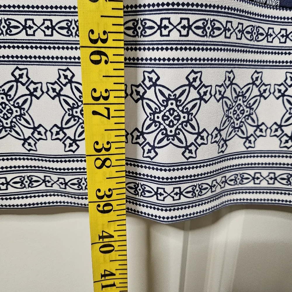 Magnolia Grace Navy White Boho Sleeveless V-Neck Shift Dress Size XXL Bohomian - Picture 9 of 9